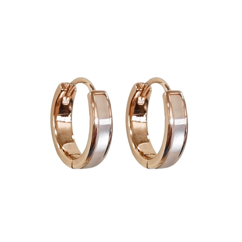S925 Sterling Silver Shell Circle Earrings | Rose Gold Light Luxury Niche Design
