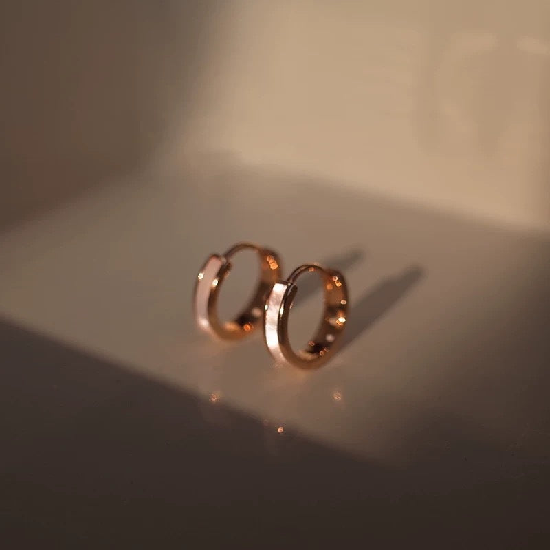 S925 Sterling Silver Shell Circle Earrings | Rose Gold Light Luxury Niche Design