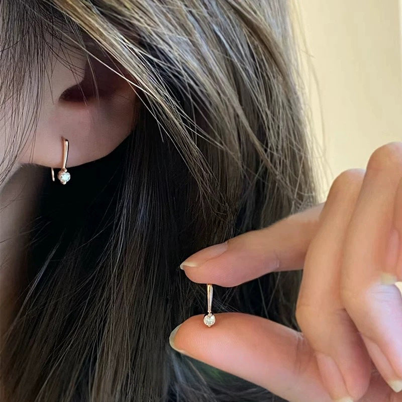 925 Sterling Silver Small Ear Hook Earrings | 18K Gold Plated Light Luxury Minimalist
