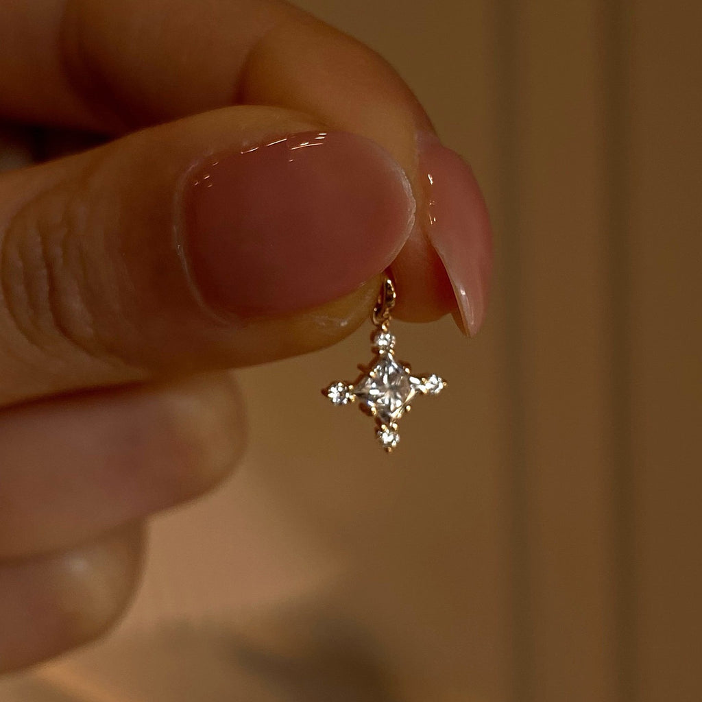 925 Sterling Silver Mini Cross Pendant Necklace | 18K Gold Ultra-Fine Sparkling Diamond