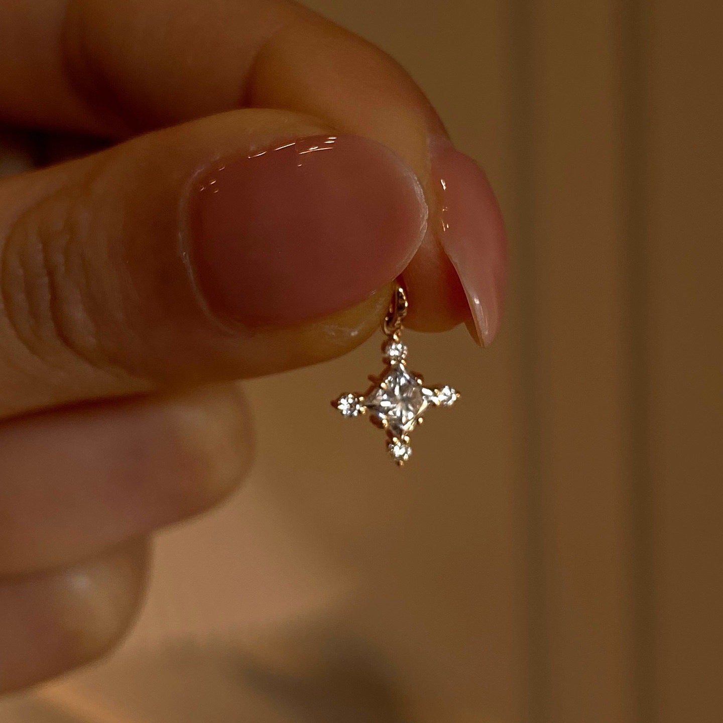 925 Sterling Silver Mini Cross Pendant Necklace | 18K Gold Ultra-Fine Sparkling Diamond