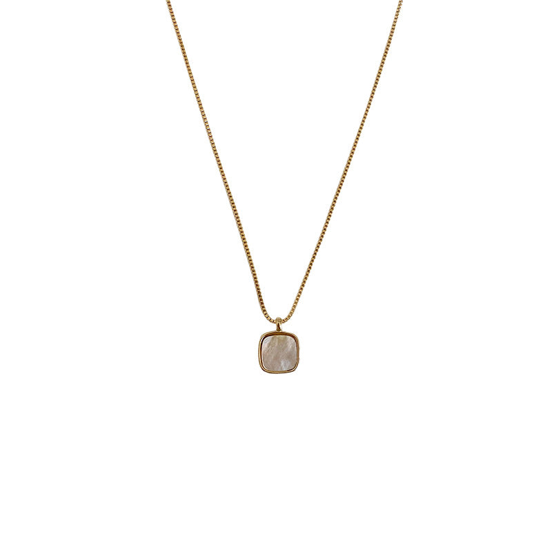 925 Sterling Silver Mother-Of-Pearl Pendant Necklace | 18K Gold Plated