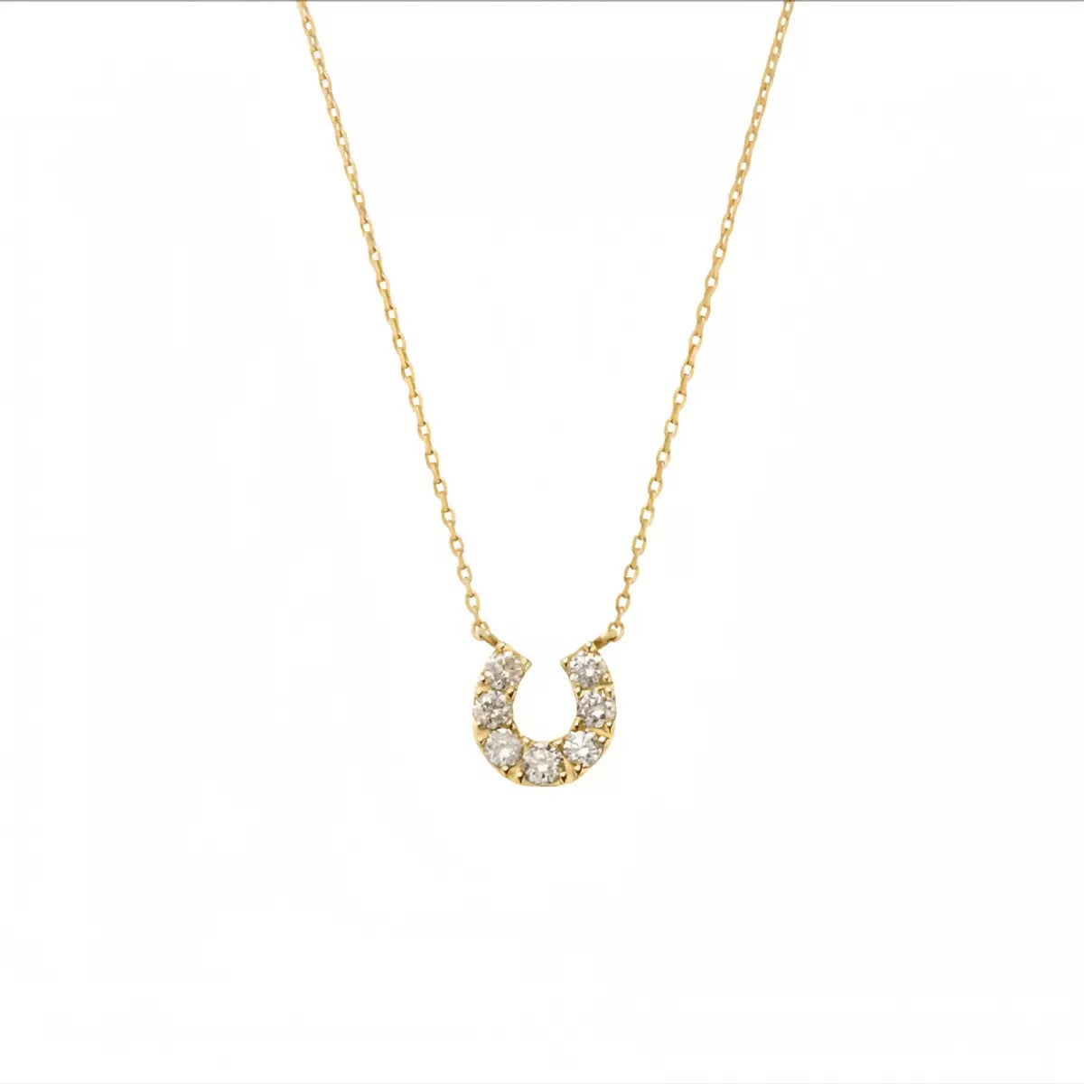 S925 Sterling Silver Mini Horseshoe Necklace | 18K Gold Plated U-Shape Clavicle Chain