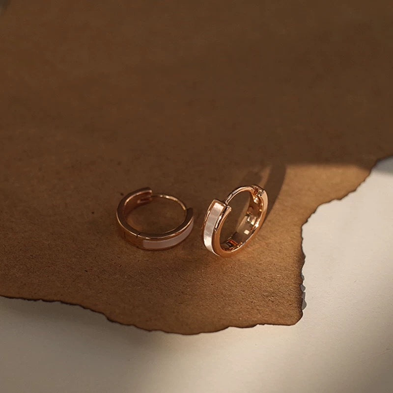 S925 Sterling Silver Shell Circle Earrings | Rose Gold Light Luxury Niche Design