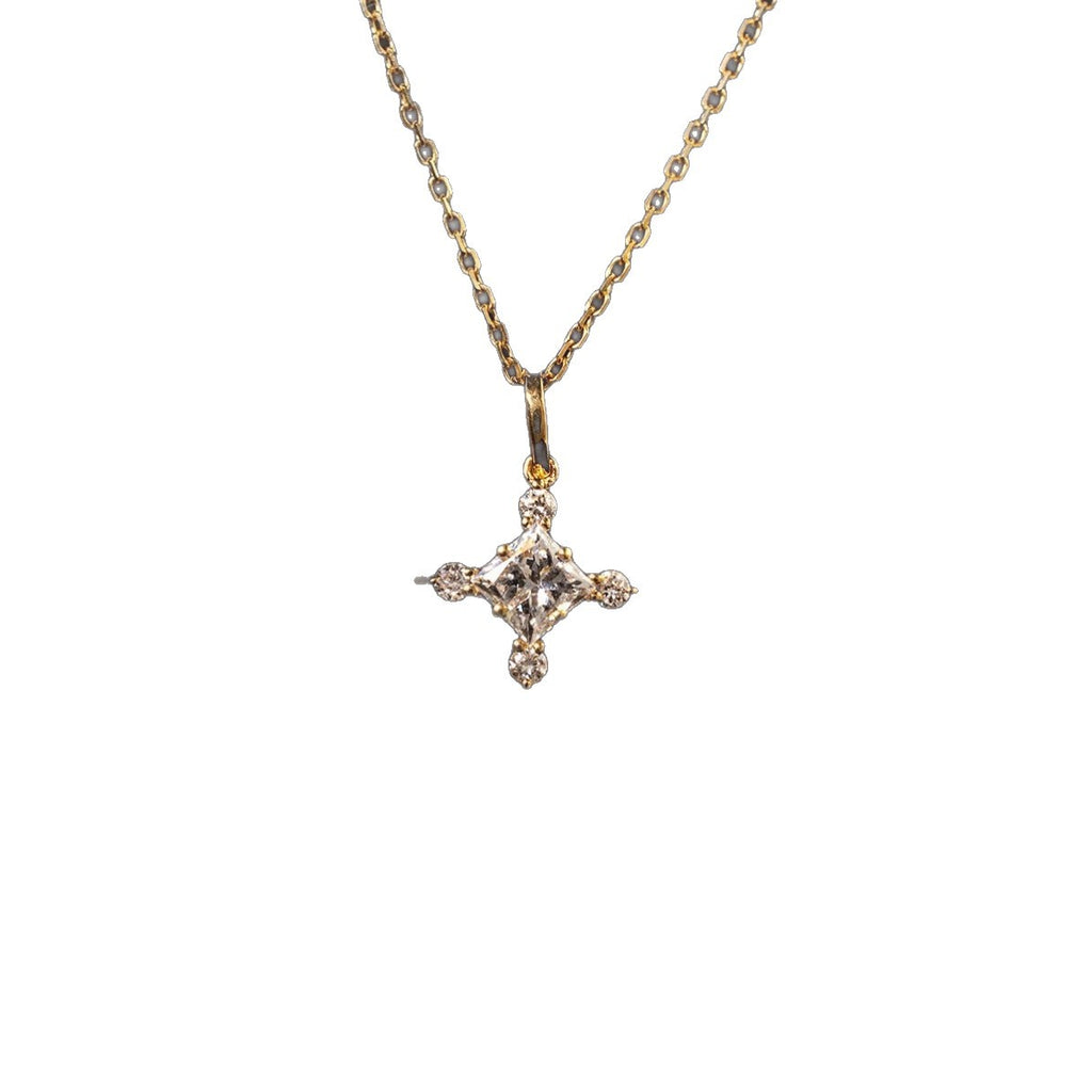925 Sterling Silver Mini Cross Pendant Necklace | 18K Gold Ultra-Fine Sparkling Diamond