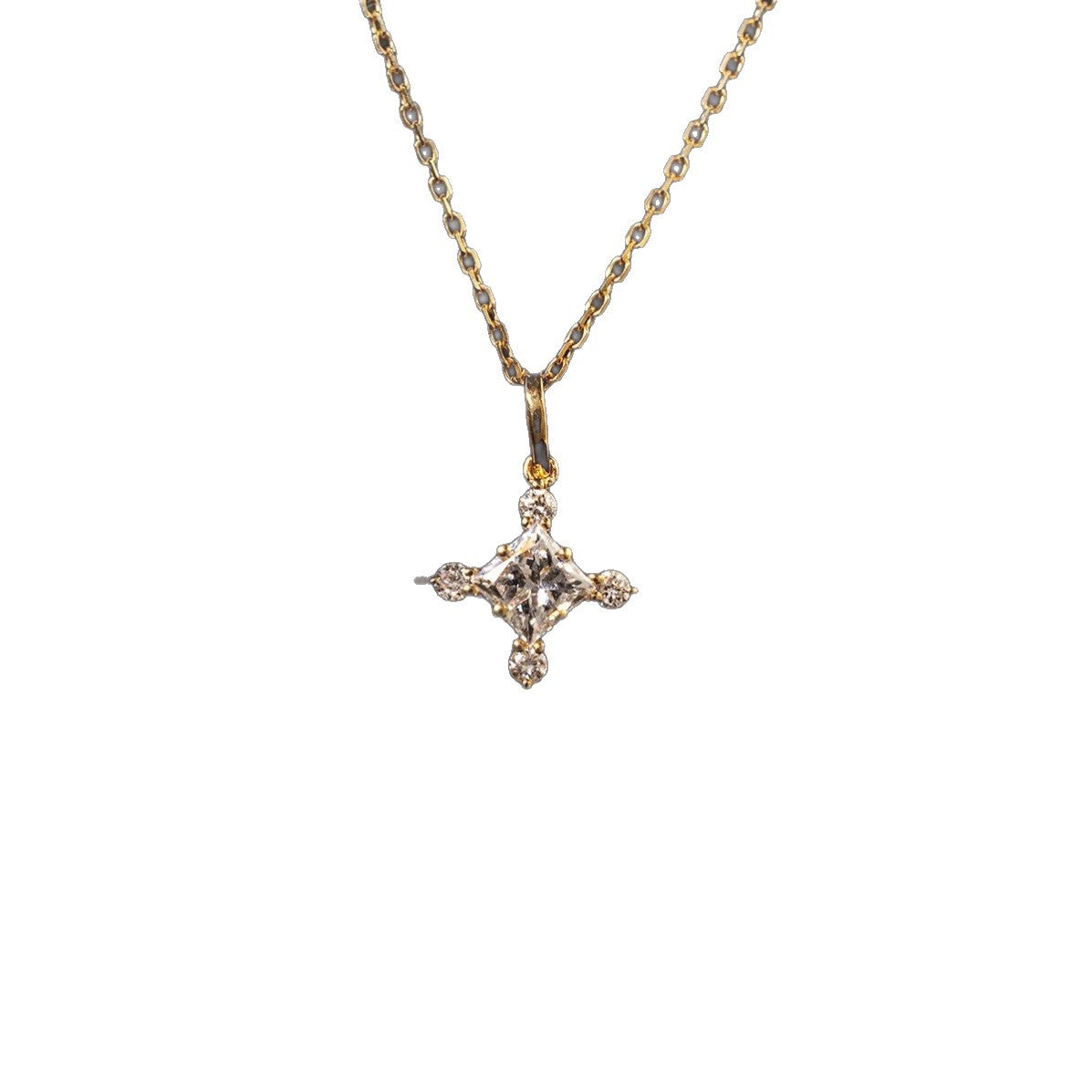 925 Sterling Silver Mini Cross Pendant Necklace | 18K Gold Ultra-Fine Sparkling Diamond